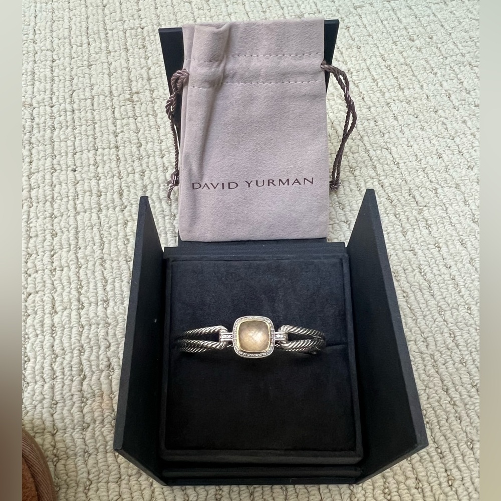🔴Authentic DAVID YURMAN Albion Champagne Citrine & Diamonds Silver& 18k Bracelet - Picture 11 of 12